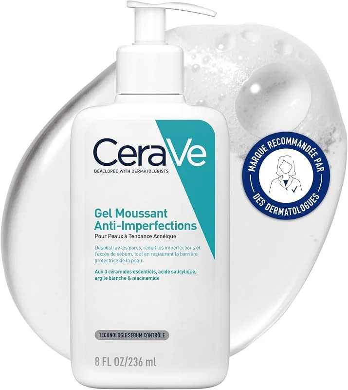 CeraVe - Gel Moussant Anti-Imperfections - Purifie la Peau en douceur et Réduit les — Maquillage