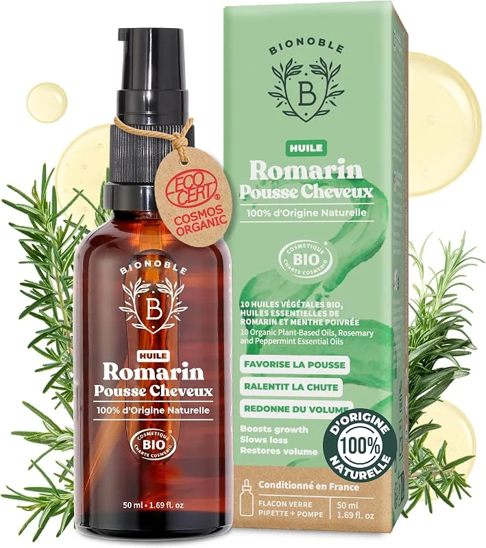 BIONOBLE Huile de Romarin pour Cheveux Bio - Pousse, Anti-Chute - 50ml — Soin de la peau
