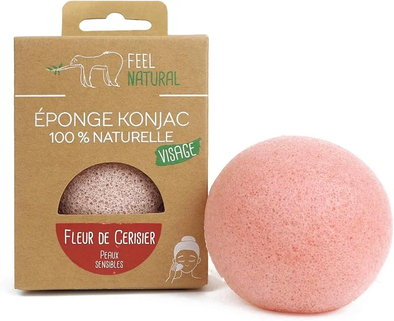 Eponge Konjac Visage Naturelle - Nettoie et Purifie - Démaquille le Visage en Douceur — Maquillage