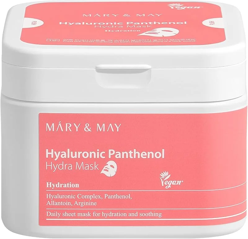 Mary&May Hyaluronic Panthenol Hydra Mask (Hyaluronic Panthénol Lot de 30 masques — Soin de la peau