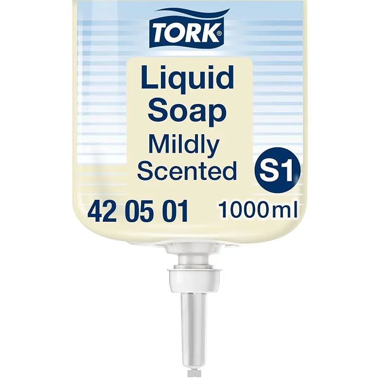 Tork Savon liquide Mains - Senteur douce S1, parfum frais, 1 x 1000 ml, 420501 — Soin de la peau