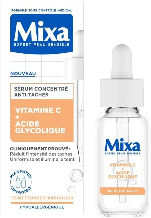 Mixa Sérum Anti-Taches Vitamine C Acide Glycolique Teints Ternes 30ml — Soin de la peau