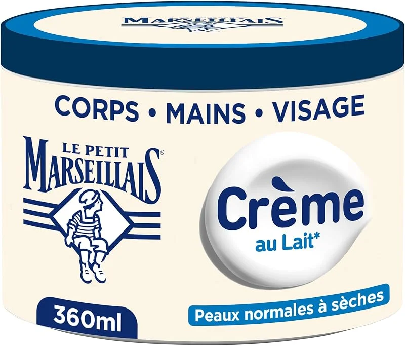 Le Petit Marseillais Crème Hydratante Multi-Usage Lait, pot de 360 ml — Soin de la peau
