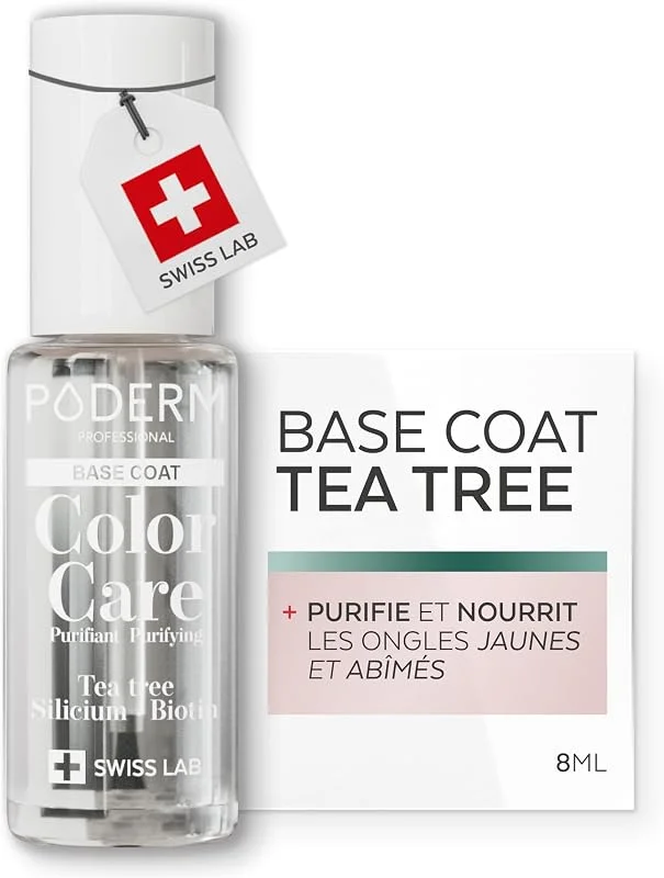 PODERM Vernis à Ongles Soin au Tea Tree - Base Coat, 8ML - SwissLab — Maquillage