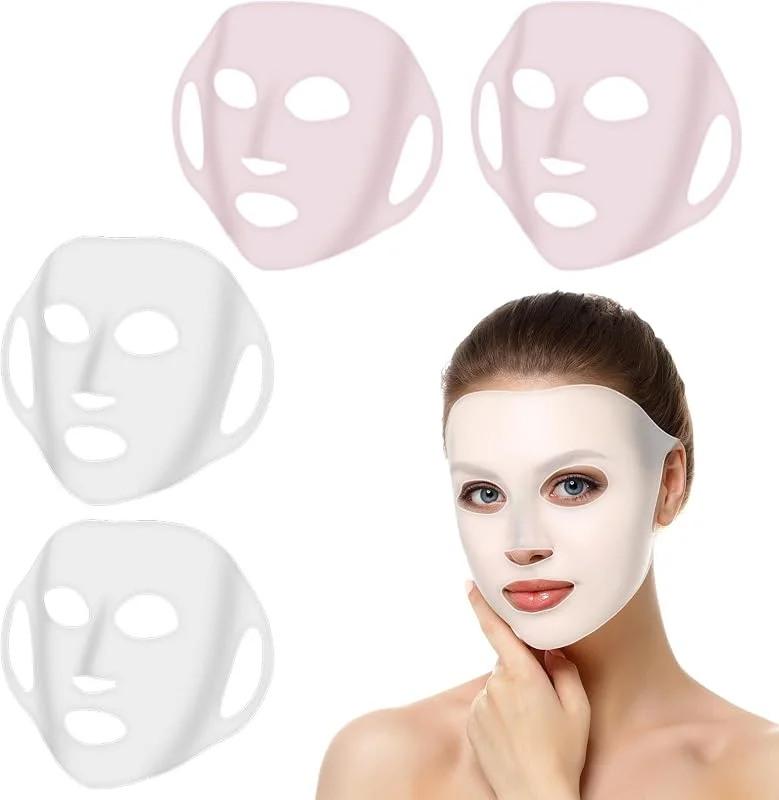 Oruola Lot de 4 masques en silicone pour le visage, masques hydratants 3D — Soin de la peau