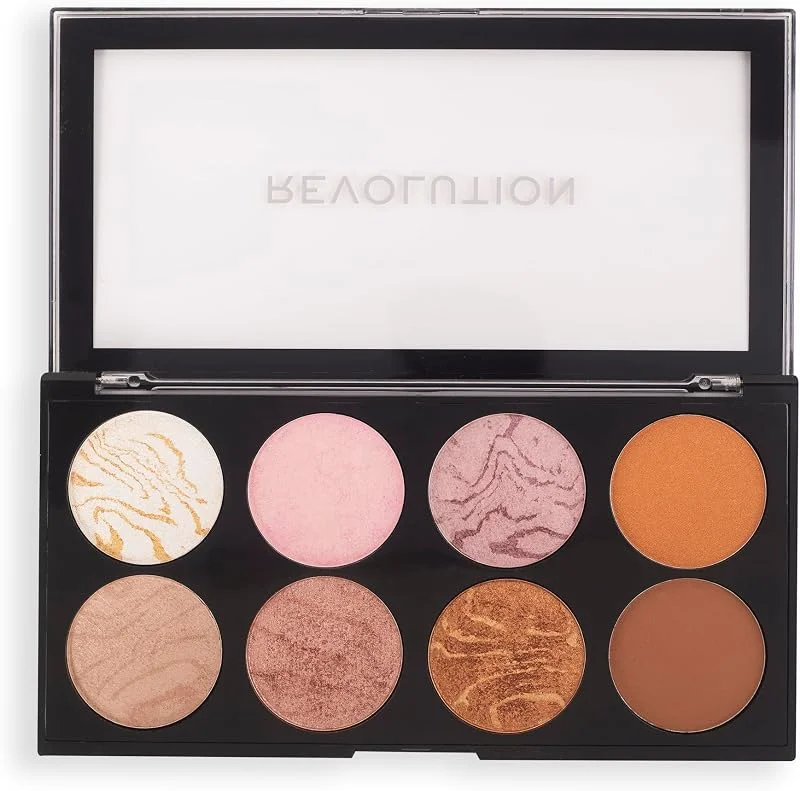 Makeup Revolution, Crayon, Ultra, Palette de fards à Joues, Golden Sugar, 8 Ombres — Maquillage