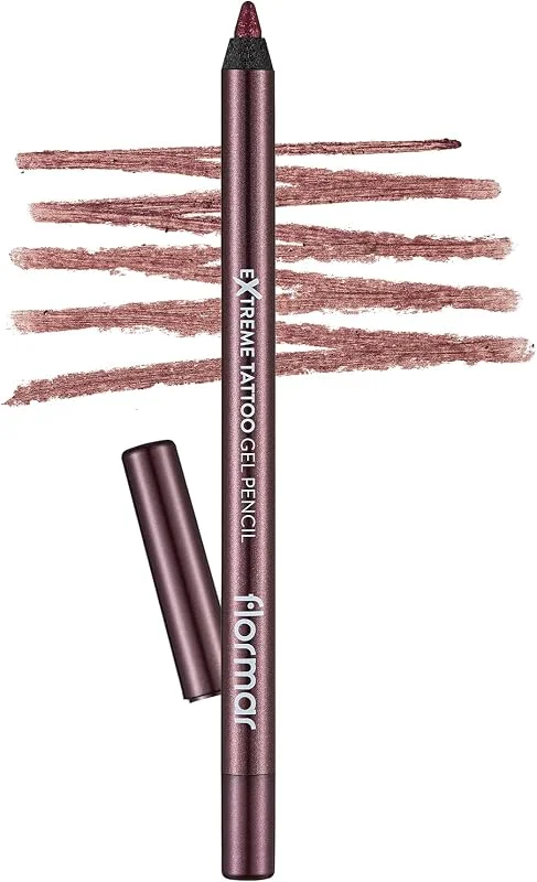 Flormar Extreme Tattoo Gel Pencil – Eyeliner Gel Waterproof Effet Tattoo – Crayon Pailleté Prune