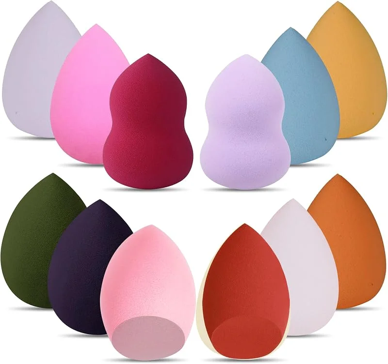 G4GADGET Lot de 12 éponges de maquillage multicolores sans latex pour une application parfaite du