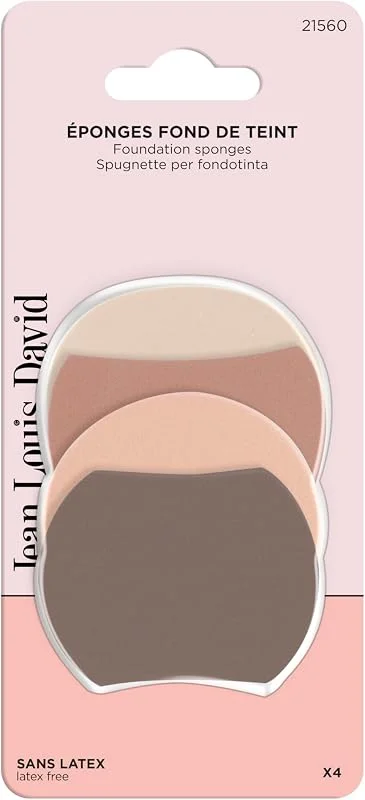 JEAN LOUIS DAVID - Lot de 4 Eponges à Maquillage Plates