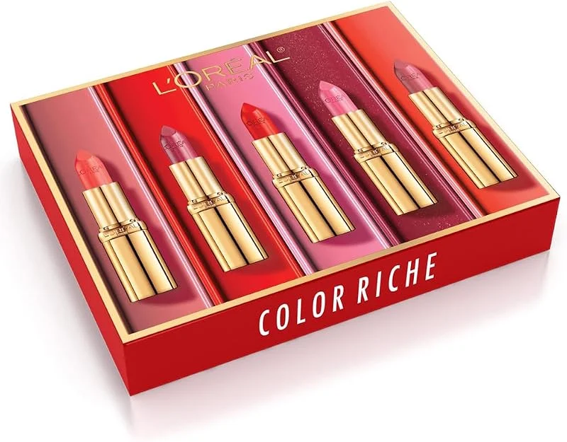 L'Oréal Paris - Coffret 5 Rouges à Lèvres - Fini Satiné - Color Riche - Teintes : Rose — Maquillage
