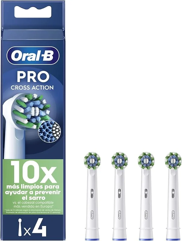 Oral-B Brossettes de Rechange Cross Action, lot de 4, Blanches — Complements alimentaires