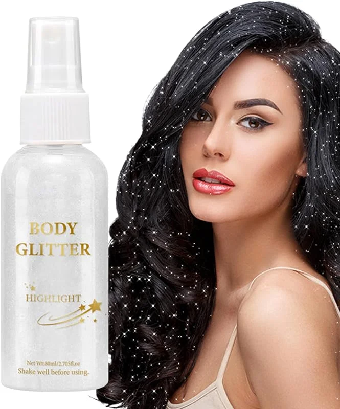 Spray à Paillettes pour le Corps Brillant Cheveux Poudre Fixatif — Maquillage