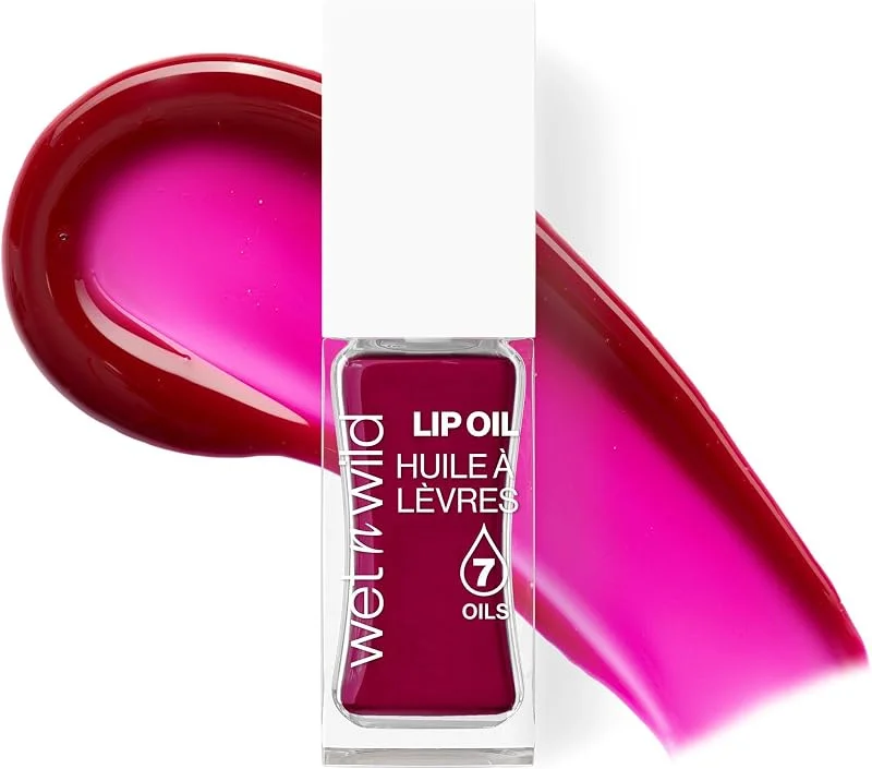 Wet n Wild Huile à Lèvres Teintée, Gloss Rouge Nourrissant et Non Collant Enrichi de 7 — Maquillage