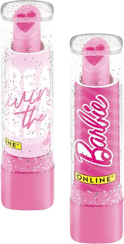 ONLINE Barbie Lot de gommes à lèvres aspect rouge à lèvres I 2 gommes pour enfants — Maquillage