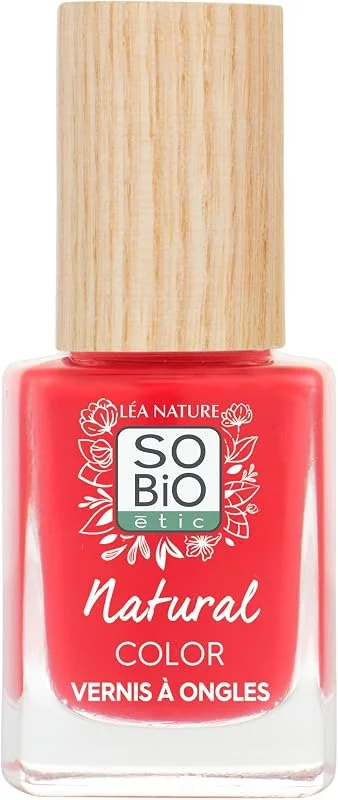 LÉA NATURE SO BiO étic, Vernis ongles naturel - Natural Color, Rouge coquelicot, Double — Maquillage