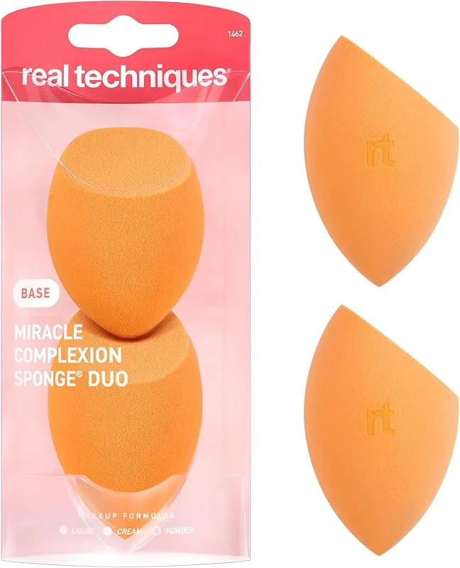 Real Techniques Lot de 2 Eponges de Complexion (l'emballage peut varier) — Maquillage