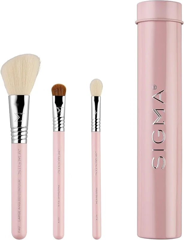 Sigma Beauty Travel Essential Trio – Lot de 3 pinceaux de maquillage pour fond de teint, poudre