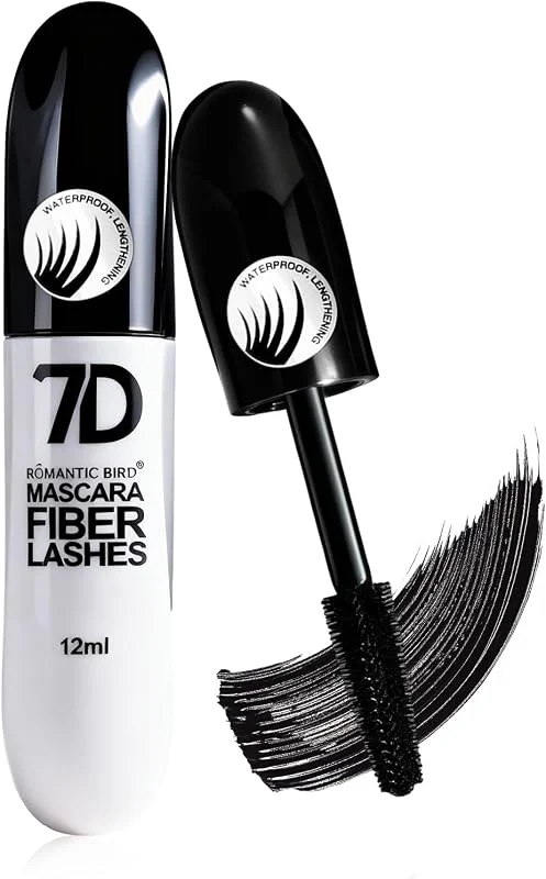 Mascara fibre 7D noir, mascara allongeant naturel, waterproof et anti-bavures, volume — Maquillage
