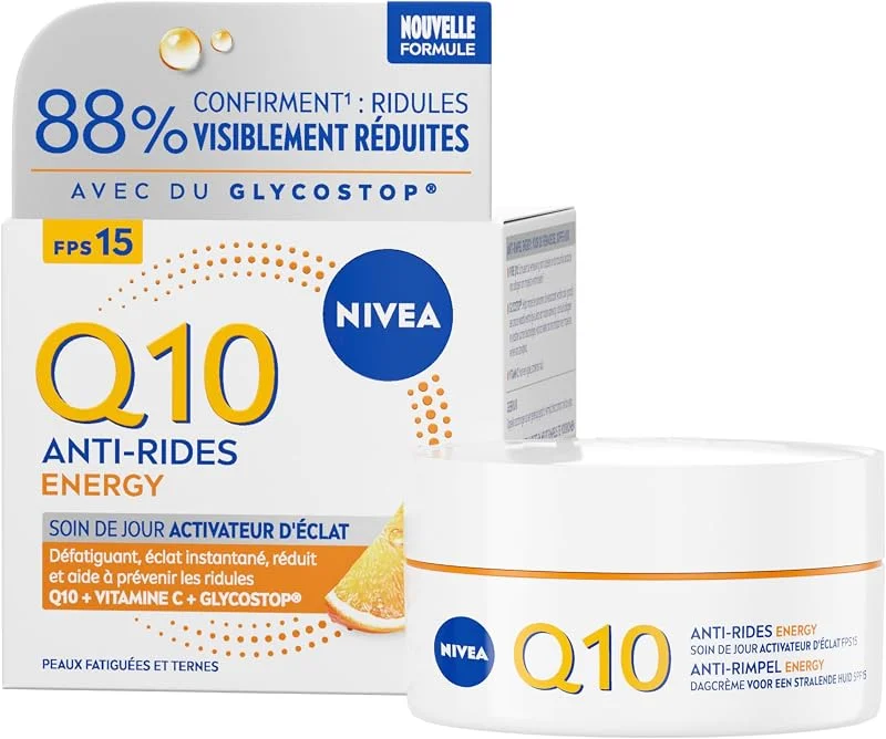NIVEA Q10 Soin de Jour Anti-Rides Energy, SPF 15, 50 ml — Soin de la peau