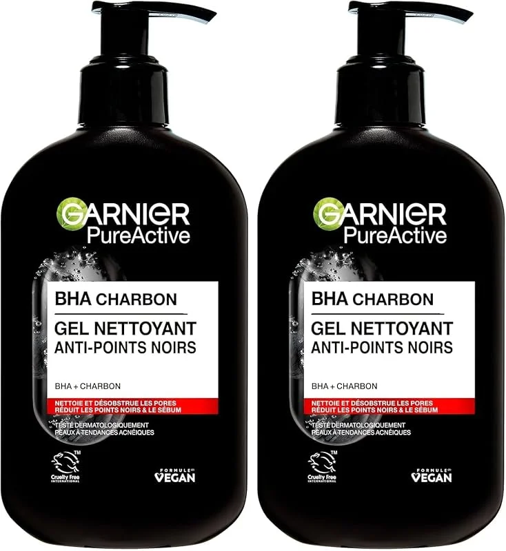 Garnier Pure Active - Gel Nettoyant Visage Anti-Points Noirs - Nettoie & (250 ml) — Soin de la peau