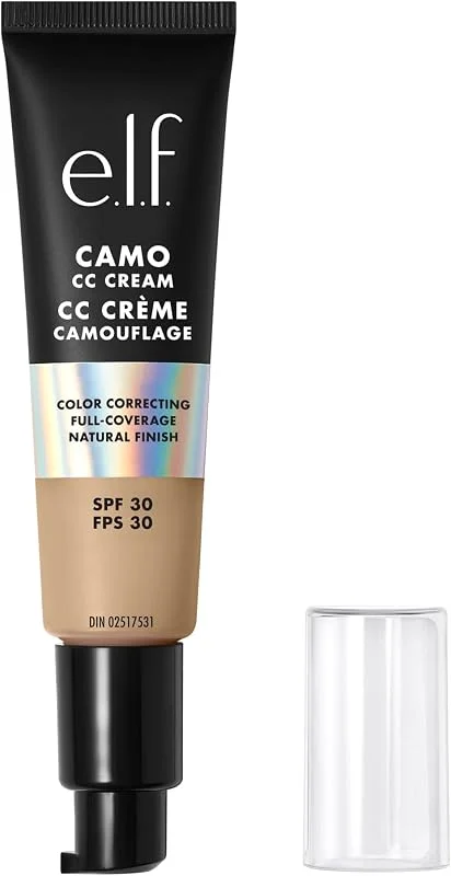 e.l.f. Camo CC Cream, Fond de teint correcteur de couleur à couverture moyenne à (30 g) — Maquillage