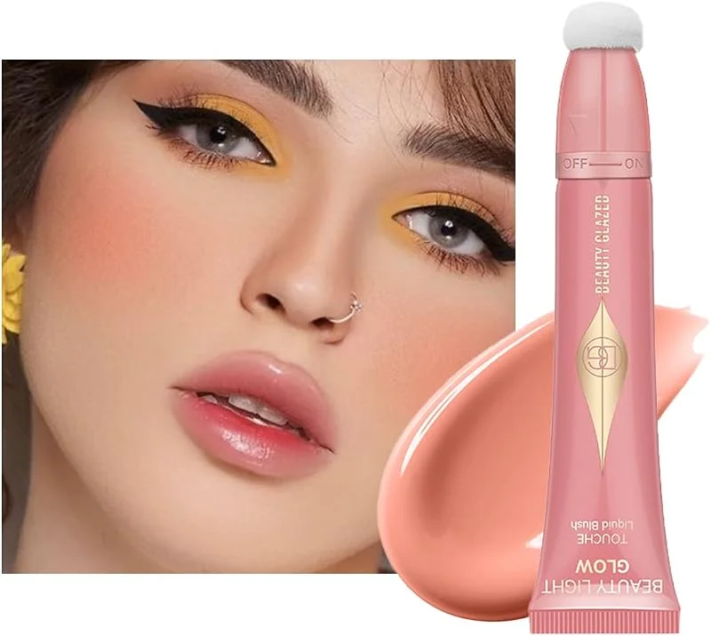 Beauty Blush Pen, Blush liquide avec embout éponge, Blush mat pour le visage, Blush — Maquillage