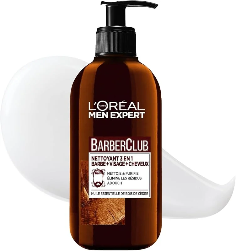 L'Oréal Men Expert BarberClub Nettoyant 3 en 1 Barbe Visage Cheveux 200ml — Soin de la peau