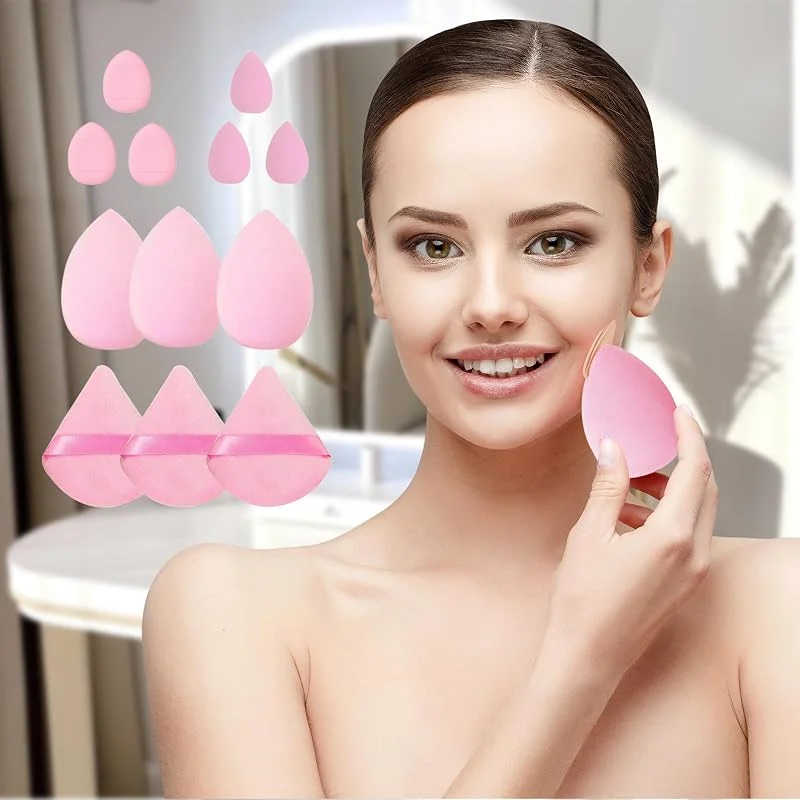 Lot d'éponges de maquillage en velours pour fond de teint impeccable et estompage avec mini