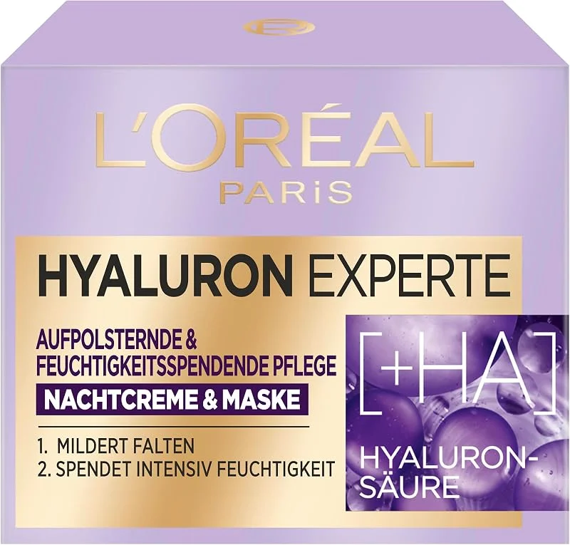 L'Oréal Paris Hyaluron Experte Crème de nuit et masque facial avec deux types — Soin de la peau