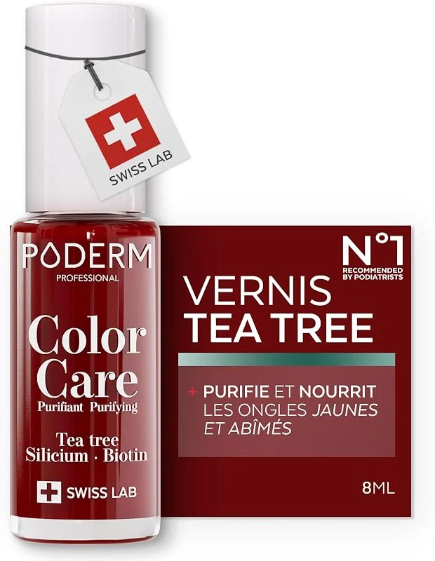 PODERM Vernis à Ongles Soin au Tea Tree - Rouge Allure, 8ML - SwissLab — Maquillage
