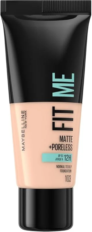 Maybelline New York Fit Me Fond de Teint Fluide Peaux Grasses 104 30ml — Maquillage