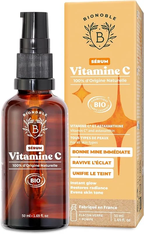 BIONOBLE Sérum Vitamine C Visage Bio - Bonne Mine, Anti-Tache, Éclat - 50ml — Soin de la peau