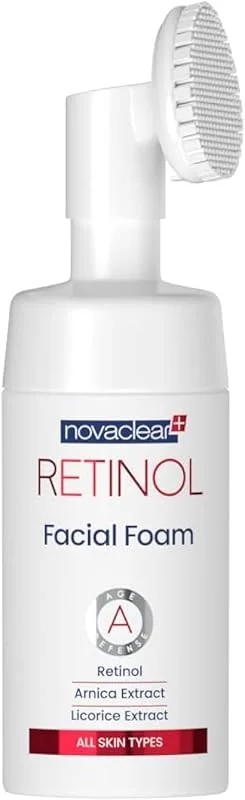 Novaclear Mousse nettoyante visage au rétinol – Nettoyant visage anti-âge avec — Soin de la peau