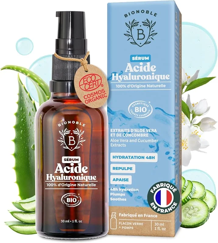 BIONOBLE Sérum Visage Acide Hyaluronique Bio - Anti-Âge, Hydratant - 30ml — Soin de la peau