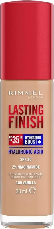 Rimmel London Lasting Finish jusqu'à 35h, 160 Vanilla, fond de teint, longue tenue — Maquillage