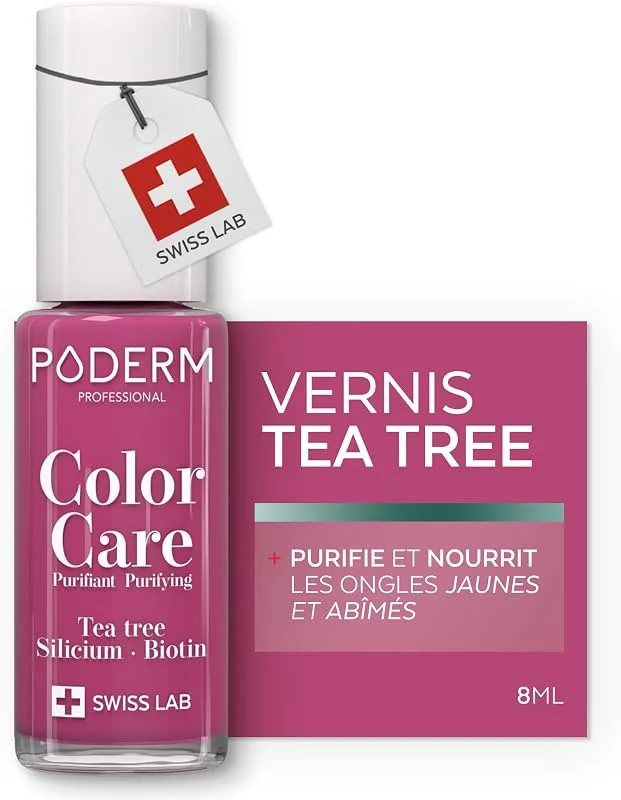 PODERM Vernis à Ongles Soin au Tea Tree - Framboise, 8ML - SwissLab — Maquillage