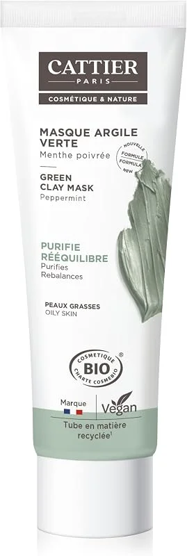 Cattier masque à l'argile verte menthe poivrée 100ml — Soin de la peau