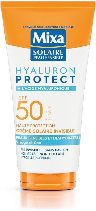 Mixa Solaire Peau Sensible - Crème Solaire Invisible à l'Acide Hyaluronique — Soin de la peau