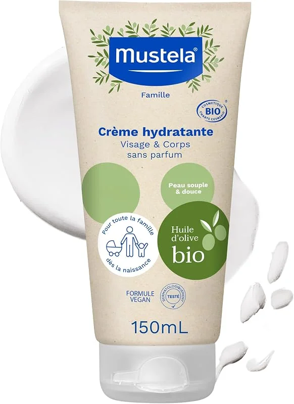 Mustela Crème Hydratante Bébé Visage et Corps Bio Peaux Sensibles 150ml — Soin de la peau
