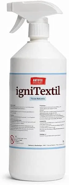 Spray Ignifuge Textile Naturel 1L – Traitement Anti Feu Tissu M1 – Rideaux Décors — Maquillage