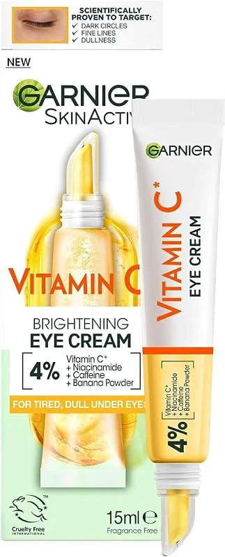 Garnier Crème contour des yeux avec 4 % de vitamine C - Soin éclaircissant pour — Soin de la peau