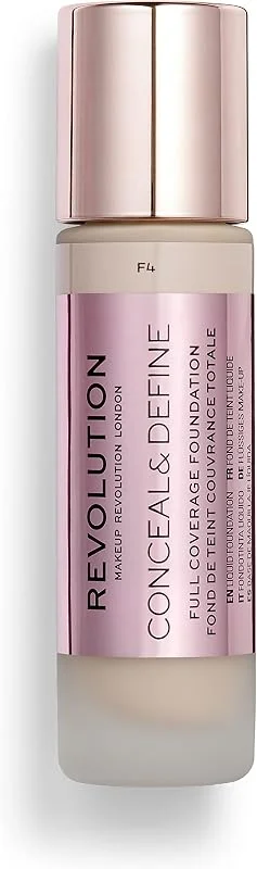 Makeup Revolution, Conceal & define, Fond de Teint, F4, 23ml — Maquillage