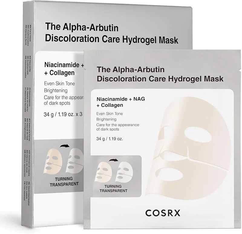 COSRX Masques visage hydrogel à l’alpha-arbutine, Soin anti-taches, 3 unités — Soin de la peau