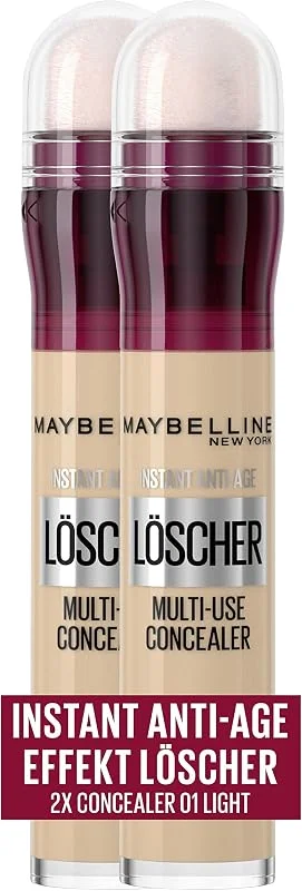 Maybelline New York Lot de 2 correcteurs effet anti-âge instantané, effaceur avec — Maquillage
