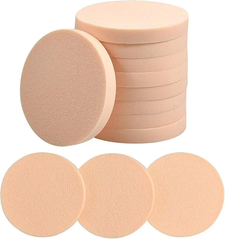 12 Pièces éponges à maquillage, Eponges de Complexion, Ensemble d’Éponge de Visage, Ronde à éponge