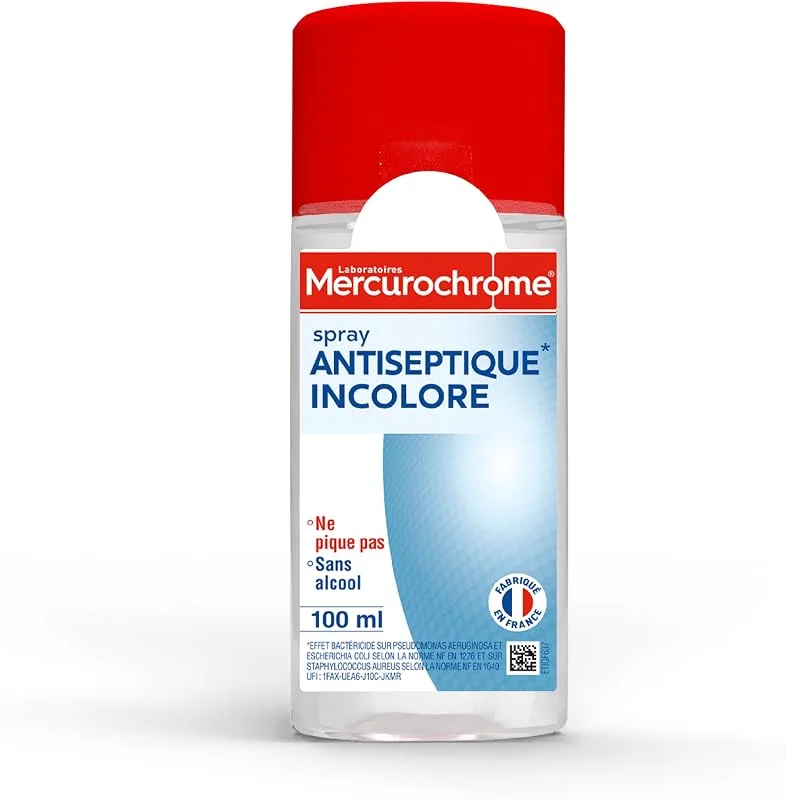 MERCUROCHROME Spray Antiseptique Sans Alcool, Ne Pique Pas - 100 ml — Complements alimentaires