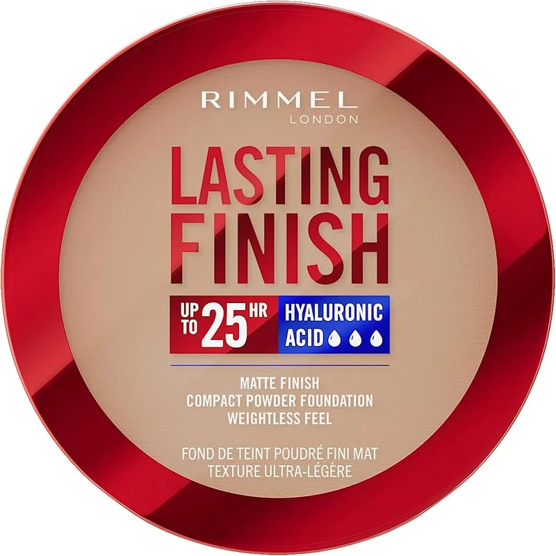 Rimmel Lasting Finish, 007 Golden Beige, Fond de Teint Compact, Fini Flouté, Fini Mat — Maquillage