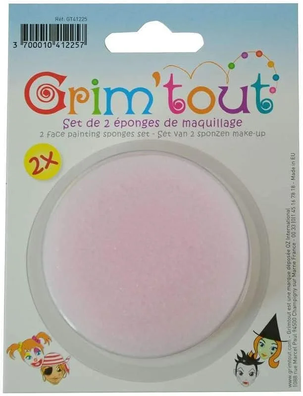 GRIM'TOUT Set de 2 éponges de maquillage, doux pour la peau, épaisseur 1, 5 cm