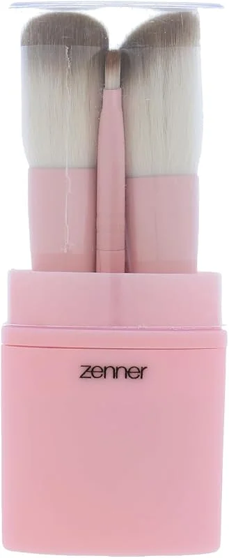 Zenner Set de 4 Pinceaux Maquillage avec Support, Étui de Voyage Compact
