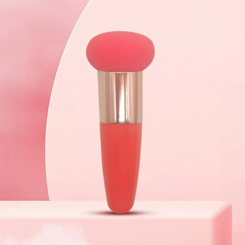 Éponge de maquillage pour fond de teint avec poignée – Bâton de beauté en forme de champignon pour